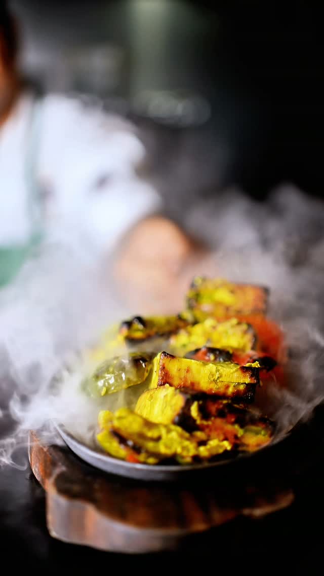 Behind the scenes with Corporate Chef Kailash crafting our signature Tulsi Paneer Tikka. 🌿 Every batch is marinated wit